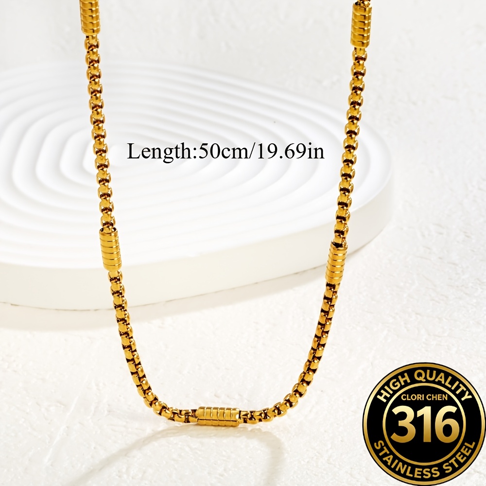 Minimalist Hip-Hop Style Bamboo Link Necklace, Unisex
